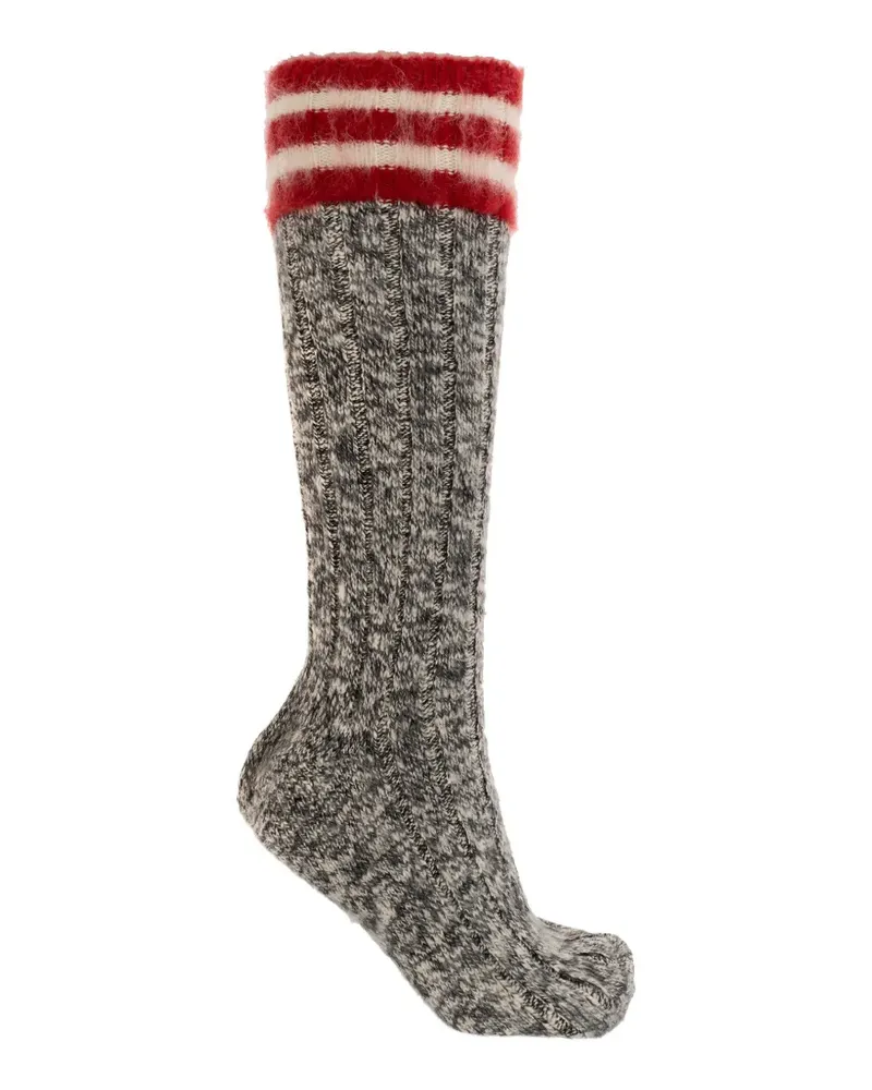 Dsquared2 Gerippte Socken mit Streifen - Grau Grau