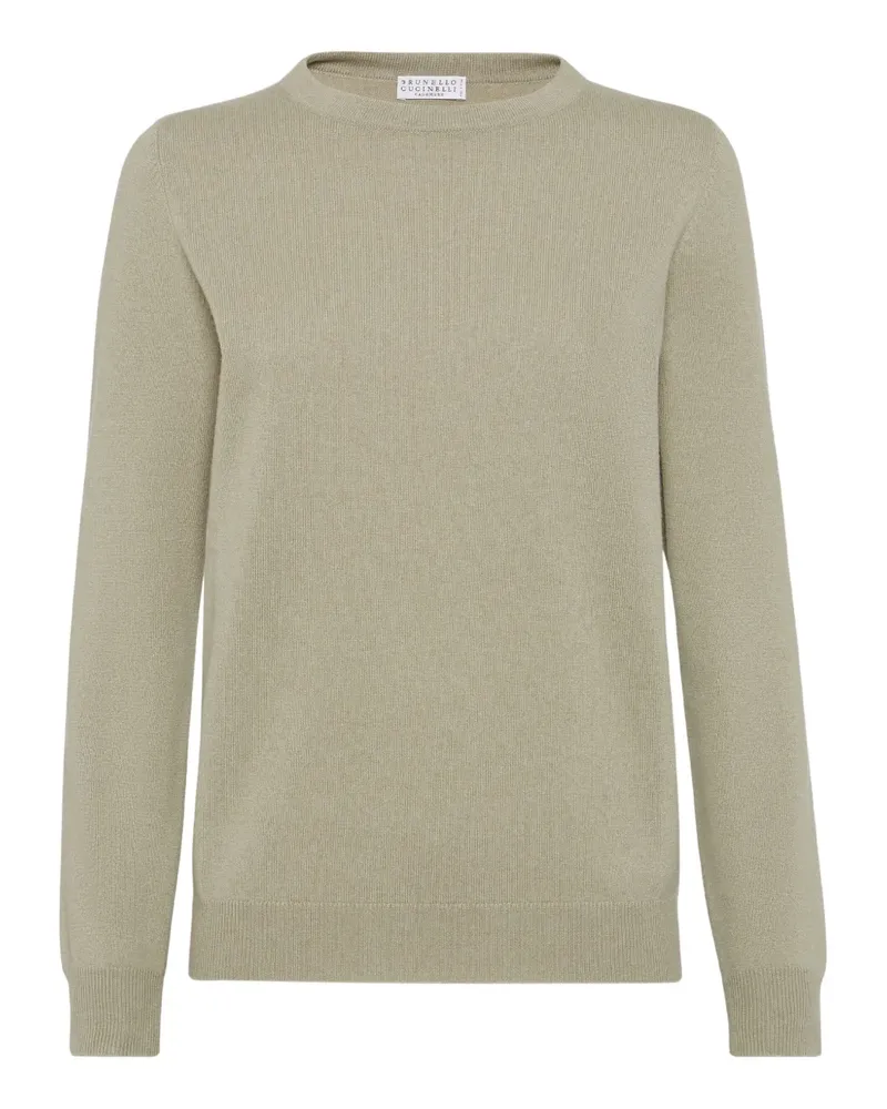 Brunello Cucinelli Kaschmirpullover mit rundem Ausschnitt - Grün Grün