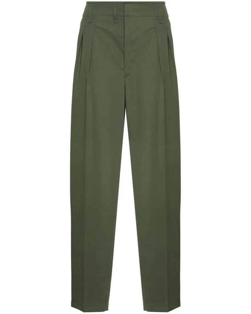 Christophe Lemaire Tapered-Hose mit Falten Grün