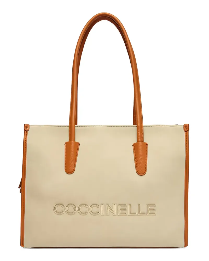 Coccinelle Myrtha embossed tote bag - Nude Nude