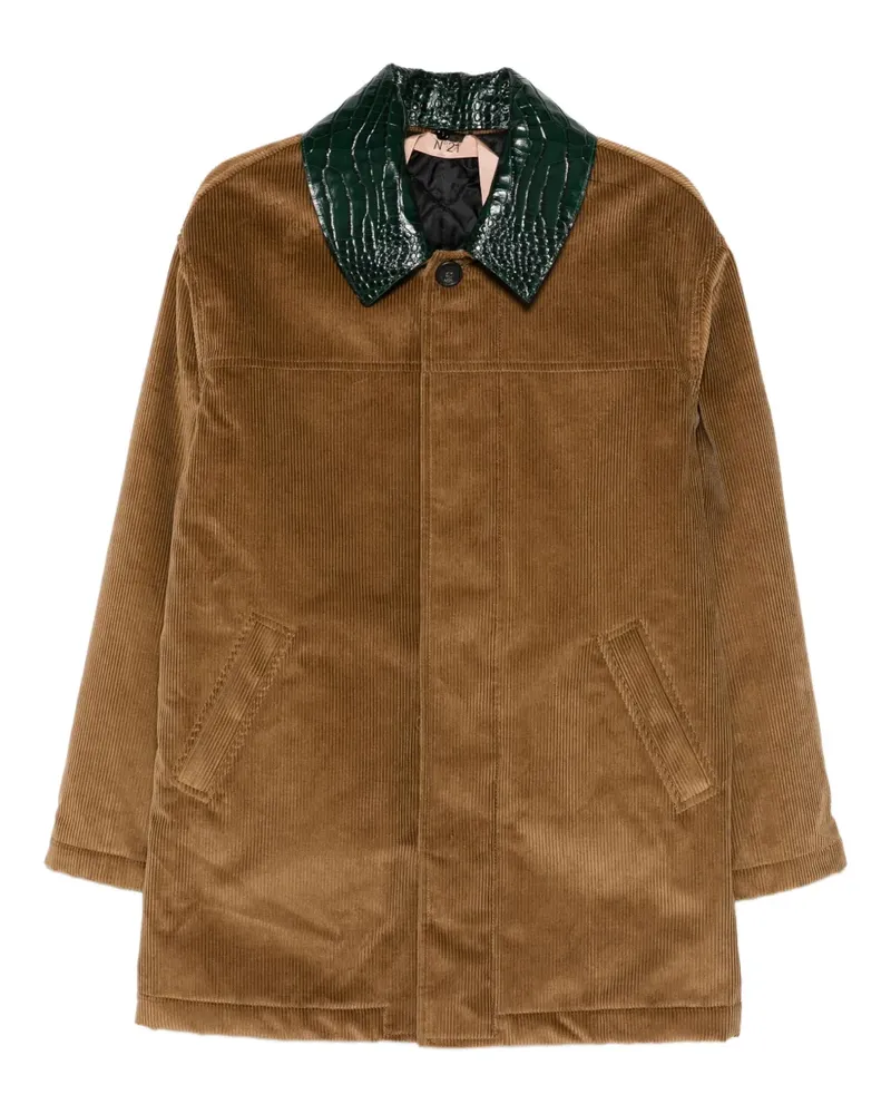 N° 21 crocodile-collar corduroy jacket - Braun Braun