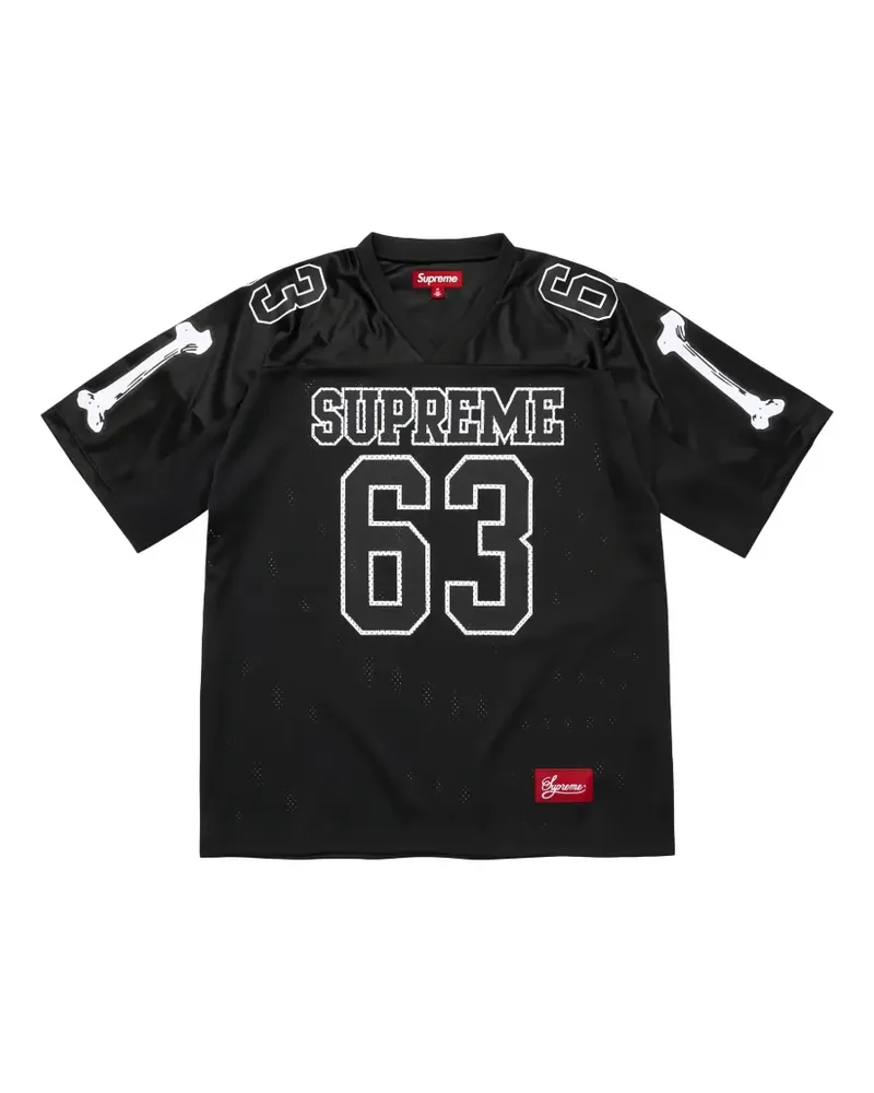 Supreme Being Football-T-Shirt mit Bones-Print - Schwarz Schwarz