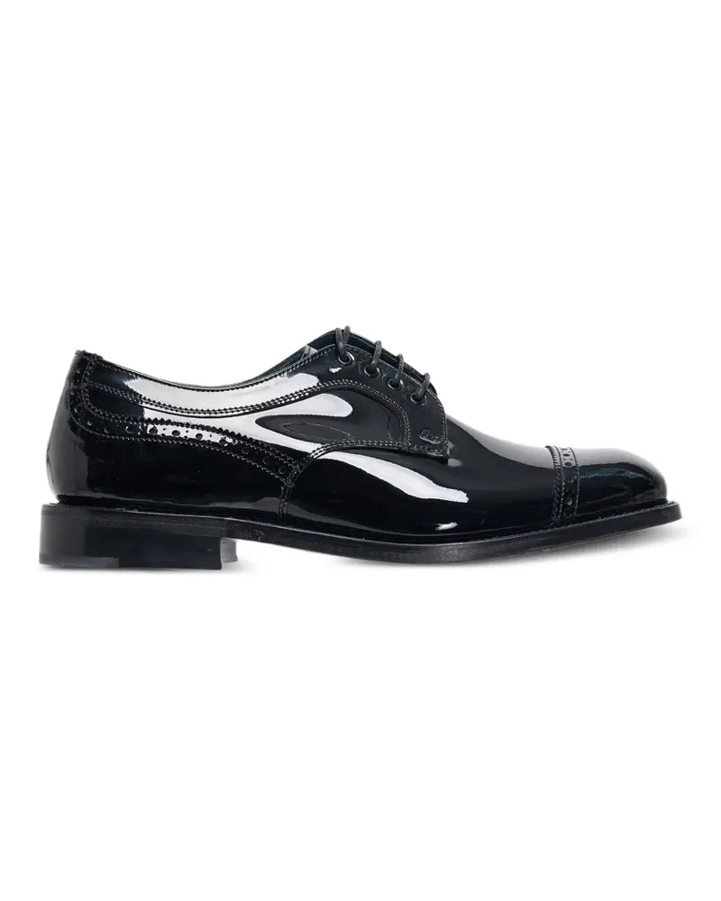 Junya Watanabe x Tricker's Derby-Schuhe aus Lackleder mit Budapestermuster - Schwarz Schwarz