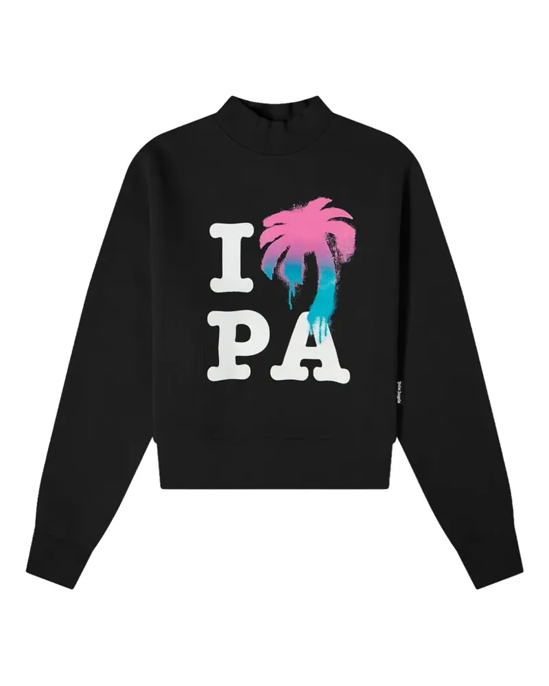 Palm Angels Sweatshirt mit Logo-Print - Schwarz Schwarz