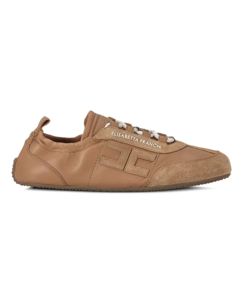 Elisabetta Franchi suede panel sneakers - Nude Nude
