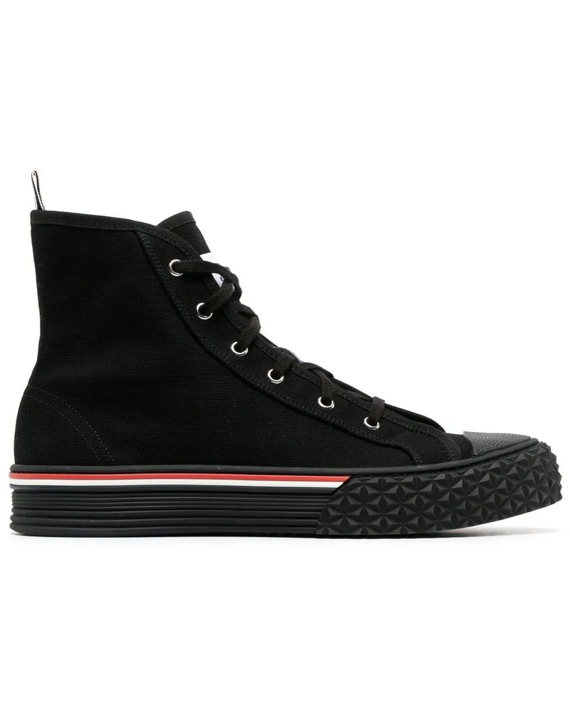 Thom Browne High-Top-Sneakers mit RWB-Streifen Schwarz