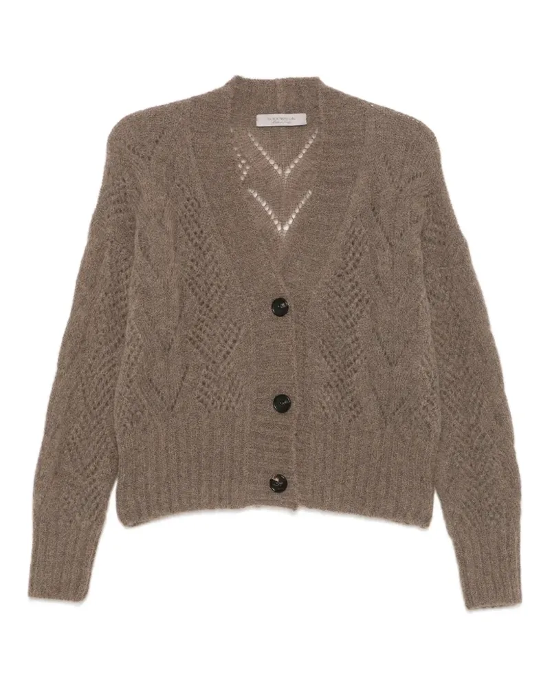 D.EXTERIOR Geknöpfter Cardigan aus Pointelle-Strick - Braun Braun