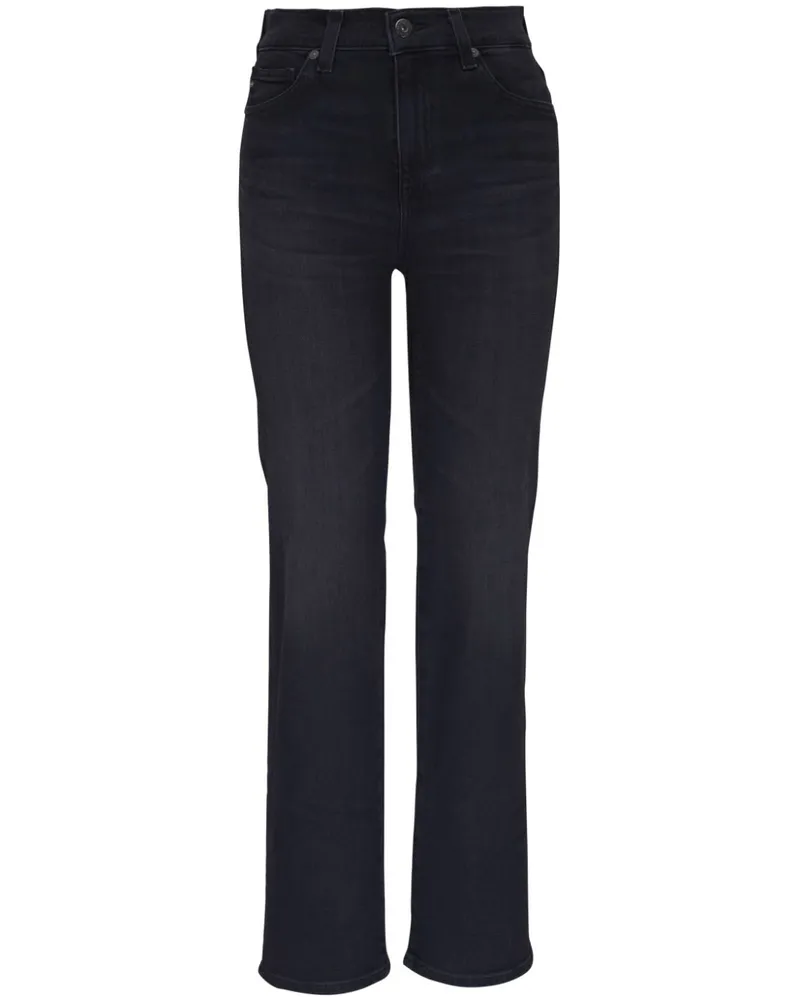 Adriano Goldschmied Straight-Leg-Jeans mit Logo-Patch - Schwarz Schwarz