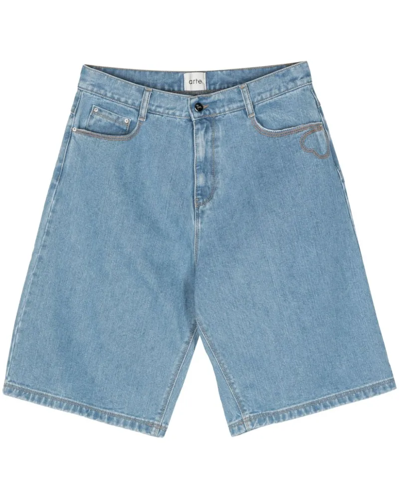 Arte Antwerp Ausgeblichene Jeans-Shorts Blau