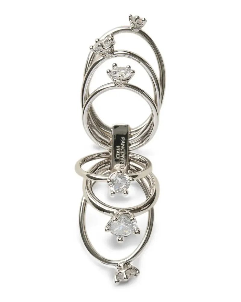 PANCONESI Diamanti Orbit Ring mit Logo - Silber Silber