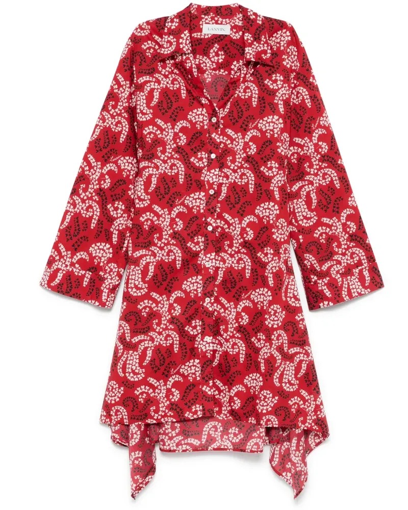Lanvin Midikleid mit Print - Rot Rot
