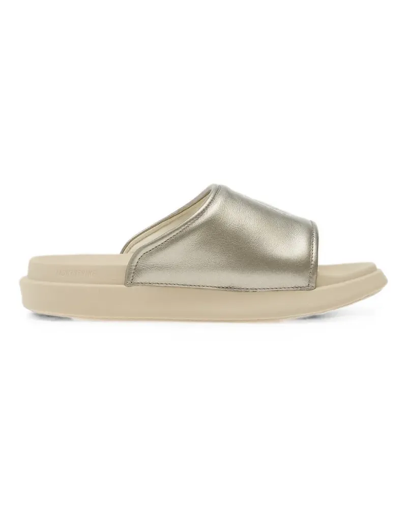 Y-3 metallic-strap logo-print slides - Silber Silber