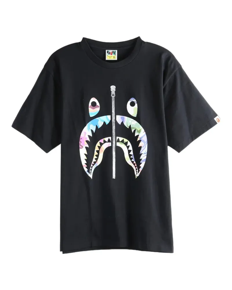 BAPE Art Camo Shark-print T-shirt - Schwarz Schwarz