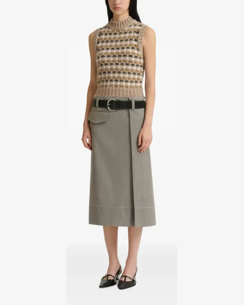 Marni Grauer Woll-Midirock mit Tasche Grau