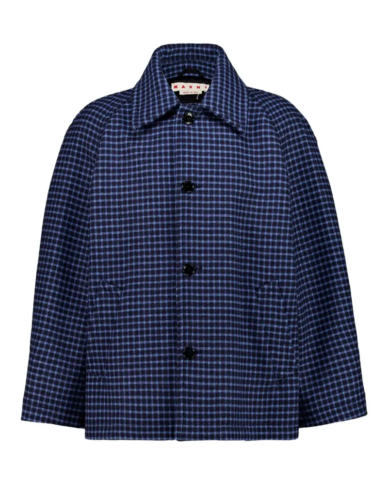 Marni buttoned checked jacket - Blau Blau