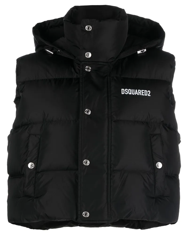 Dsquared2 Gefütterte Cropped-Weste - Schwarz Schwarz