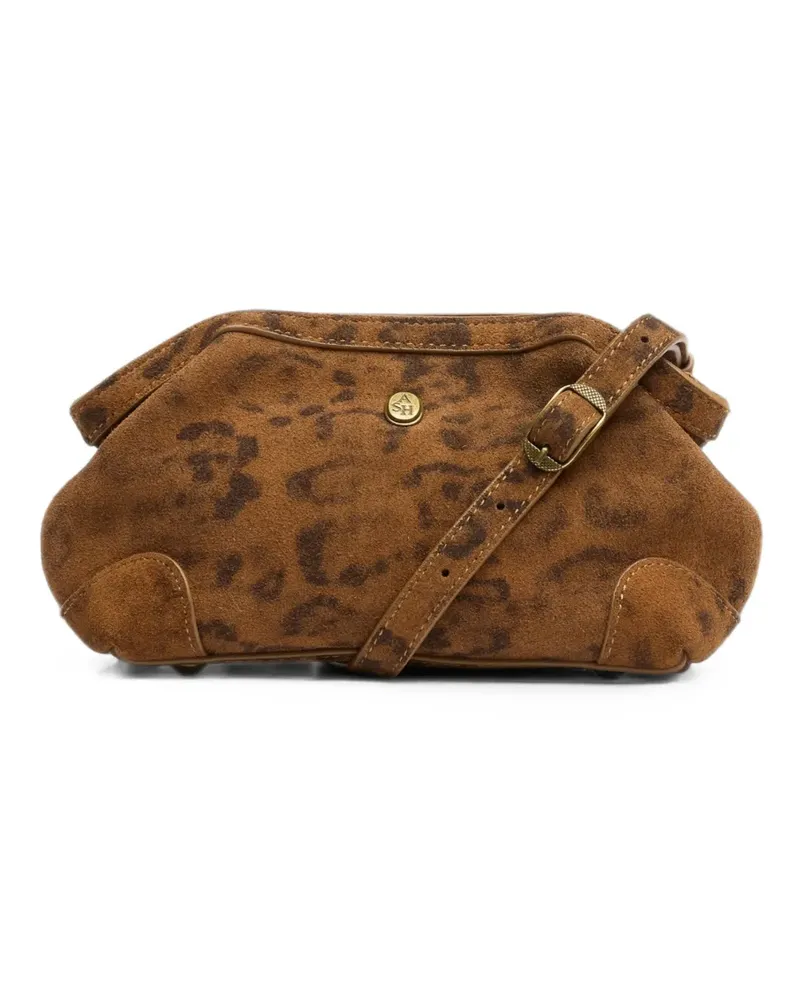 ash July Mini-Tasche aus Wildleder mit Leopardenprint - Braun Braun