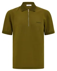 Ferragamo Poloshirt mit Reißverschlusskragen Grün