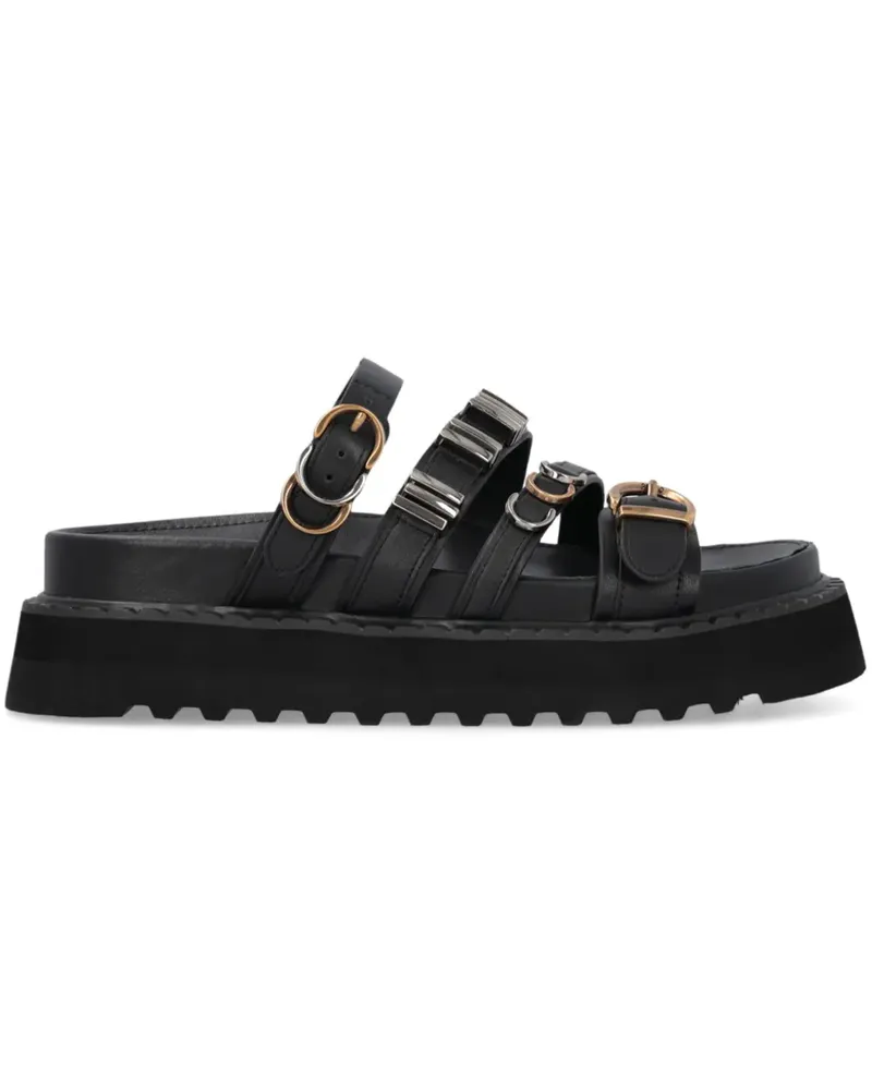 Pinko Riemchensandalen aus Leder - Schwarz Schwarz