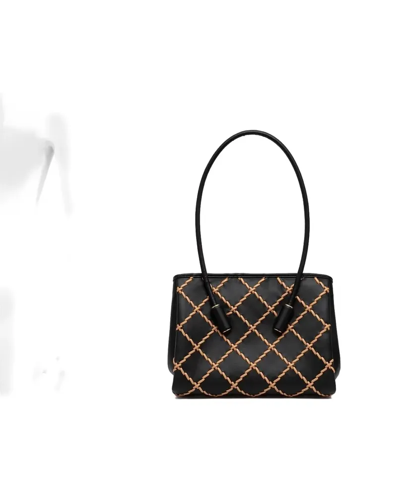 THEMOIRÈ Tote Bag mit Rautenmuster - Schwarz Schwarz