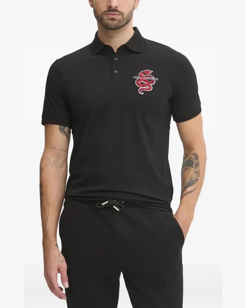 Karl Lagerfeld Poloshirt mit Logo-Stickerei - Schwarz Schwarz