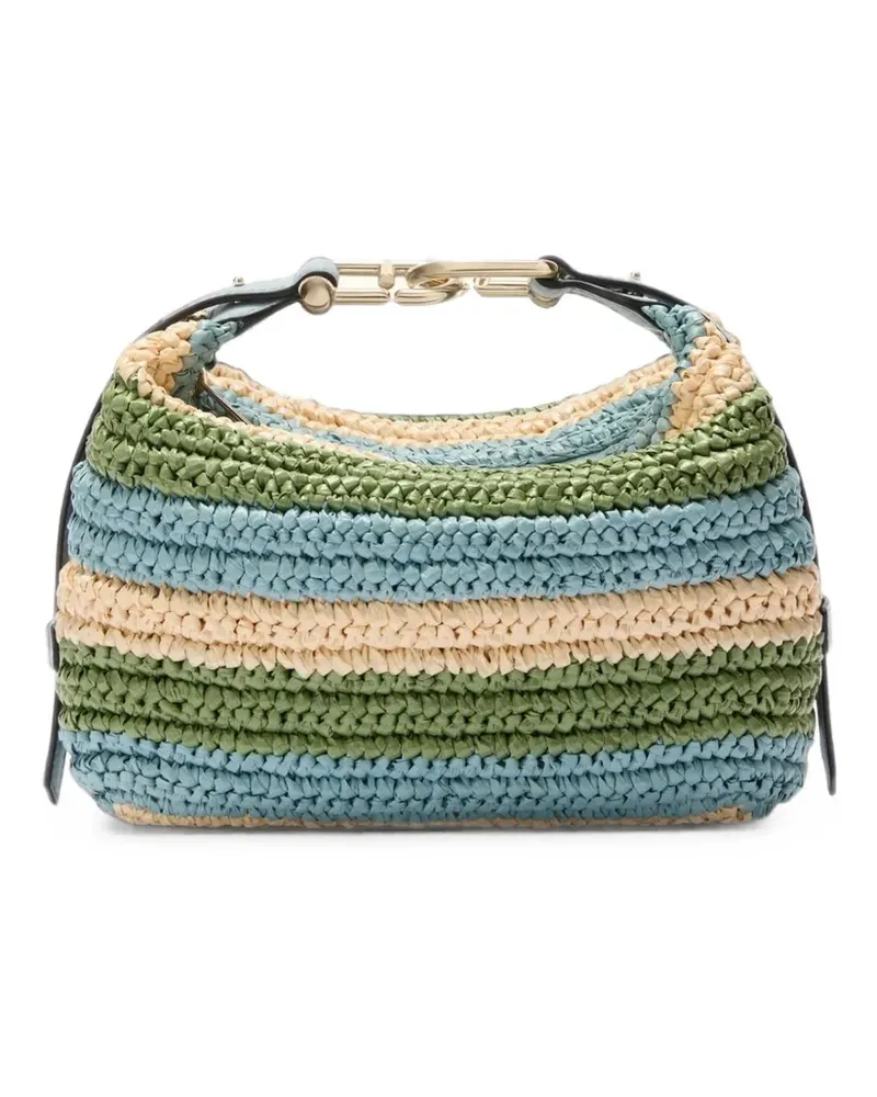 Furla Gestreifte Chain Schultertasche - Grün Grün
