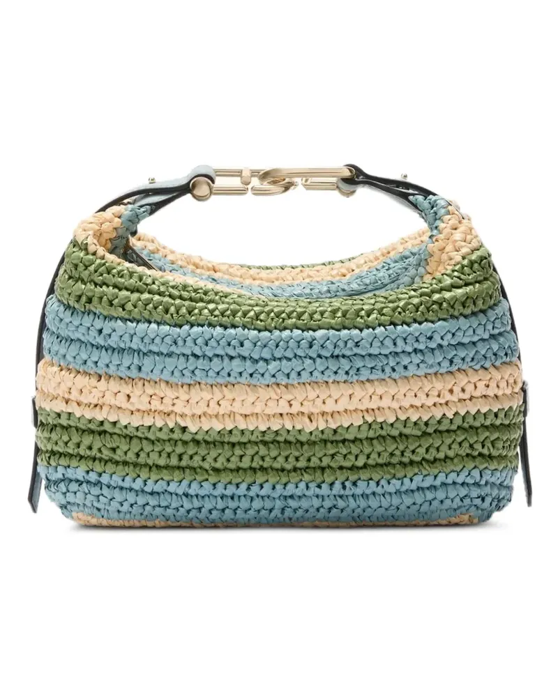 Furla Gestreifte Chain Schultertasche - Grün Grün