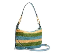 Gestreifte Chain Schultertasche - Grün