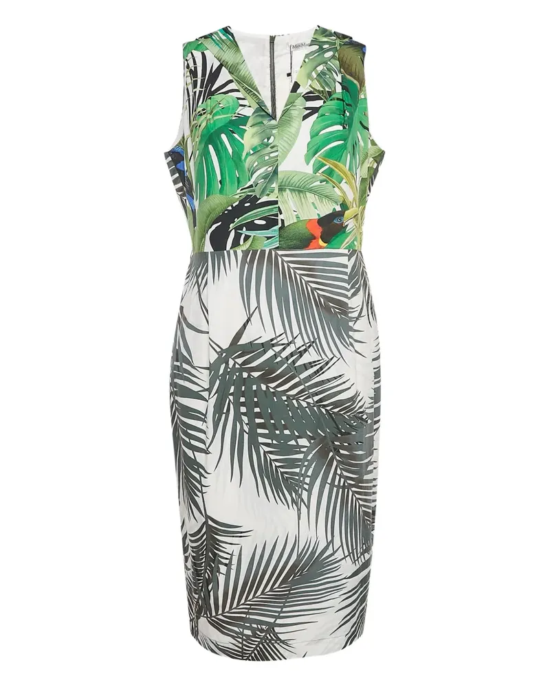 Max Mara Kleid mit Tropical-Print - Grün Grün