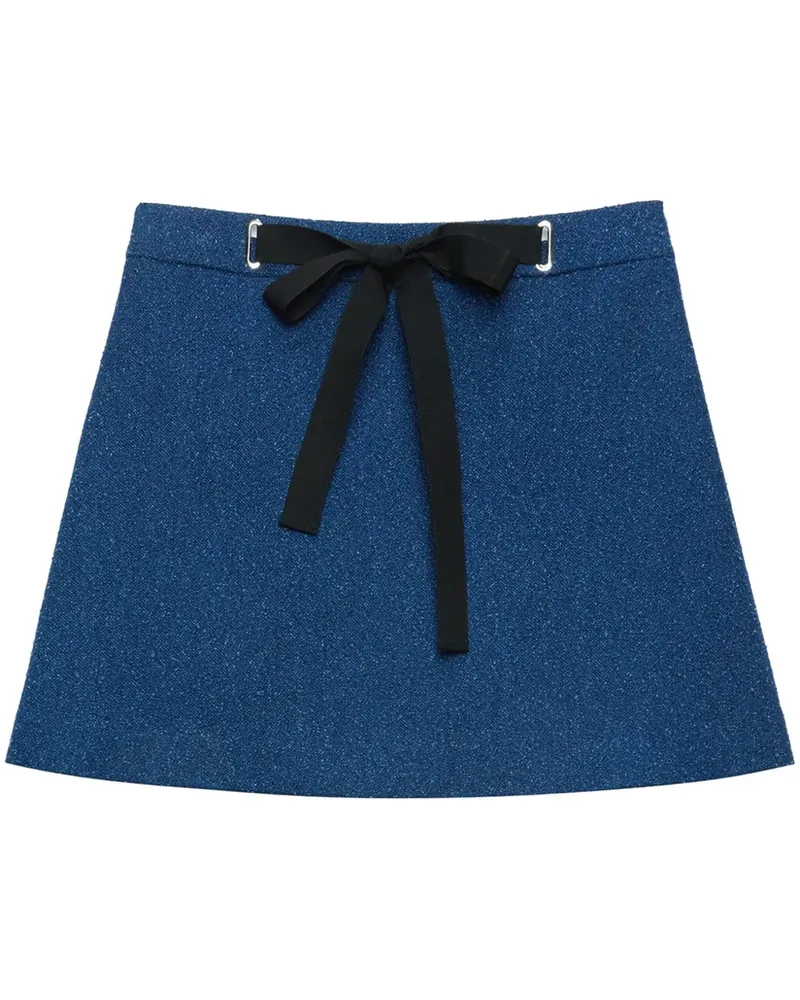 MSGM Minirock aus Tweed - Blau Blau