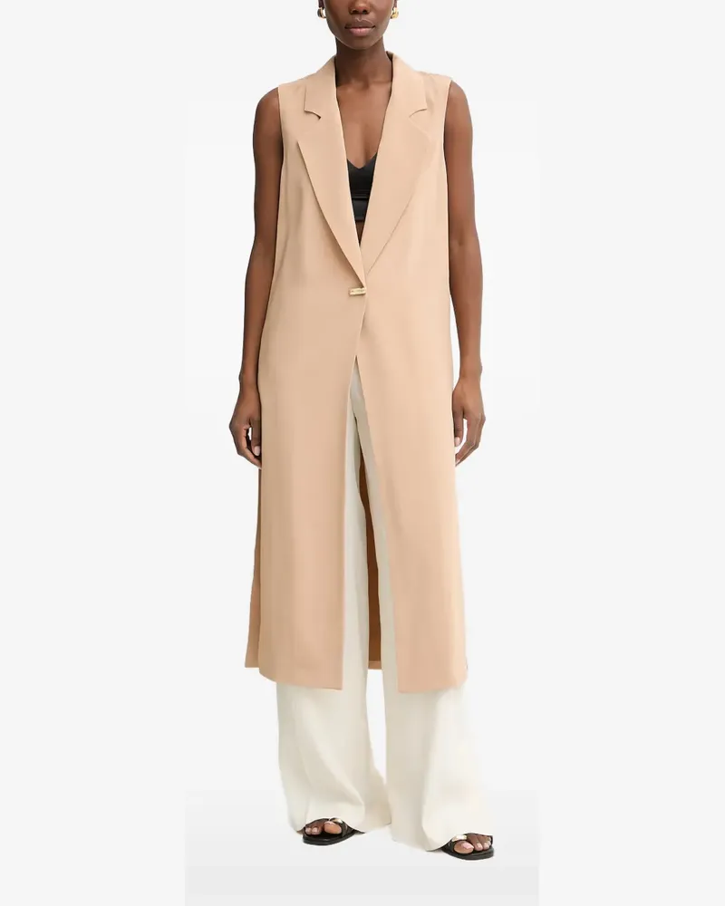 Simona Corsellini sleeveless notch-lapel coat - Nude Nude