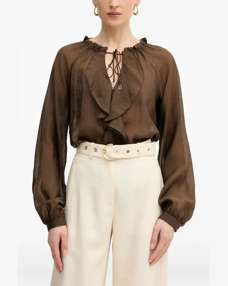 Guess ruffled tie-fastening blouse - Braun Braun