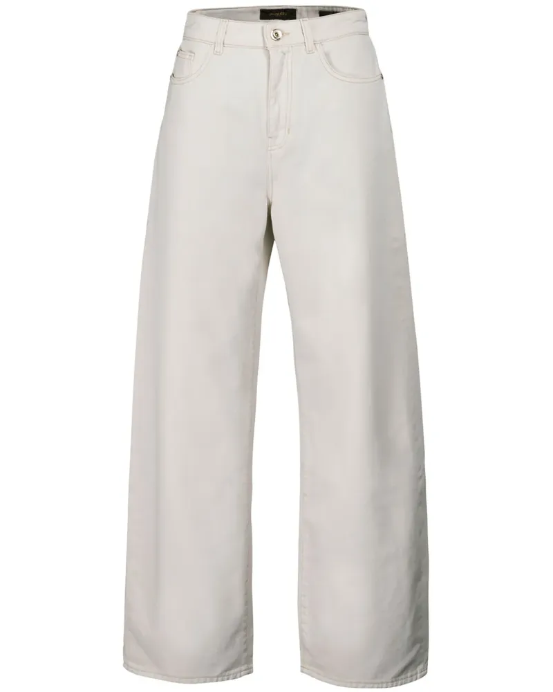 MOORER Jeans mit weitem Bein - Nude Nude