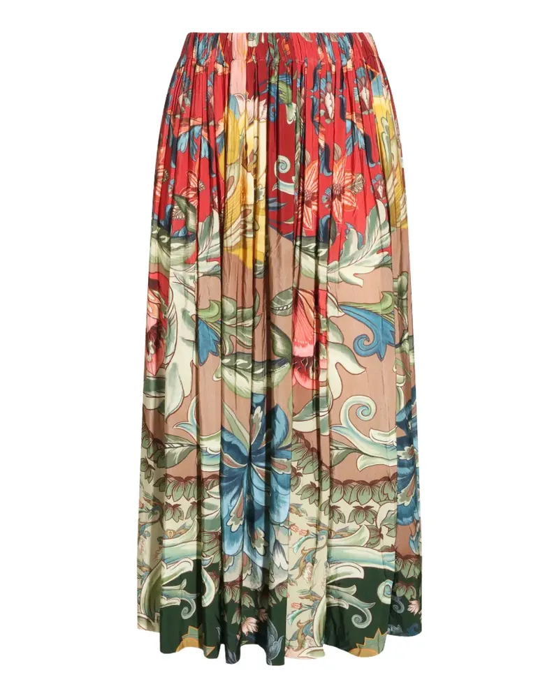FARM Rio Lunar Boho Midirock mit Falten - Rot Rot