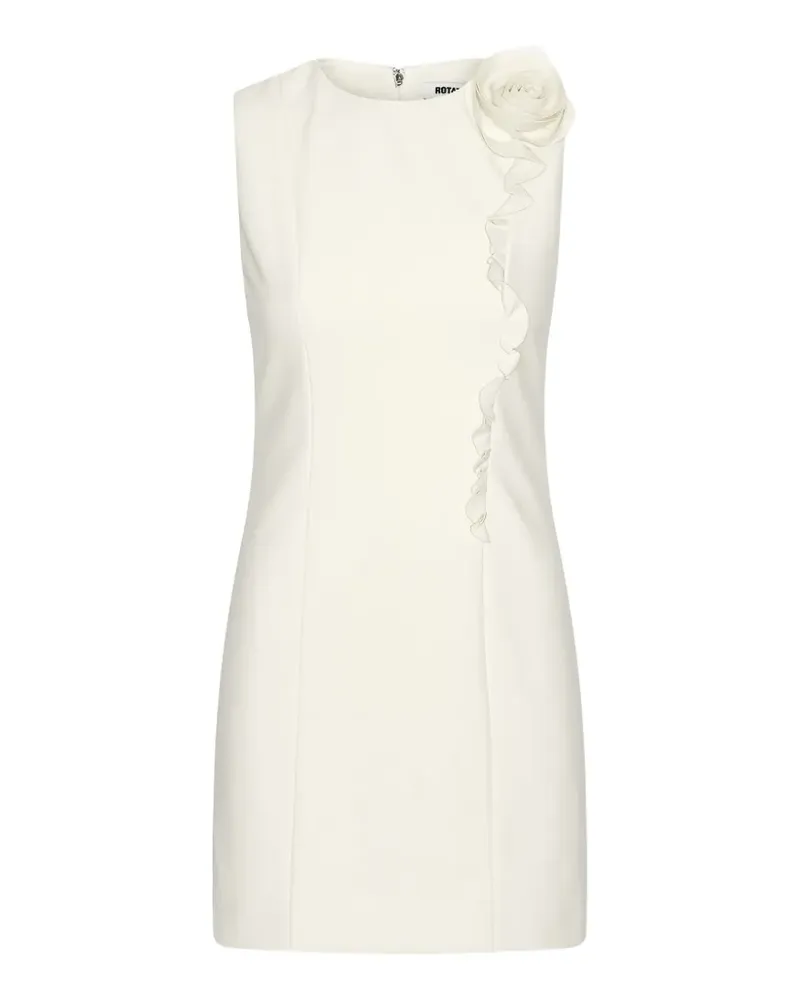 ROTATE Birger Christensen Midikleid aus Krepp mit Blumenmotiv - Nude Nude