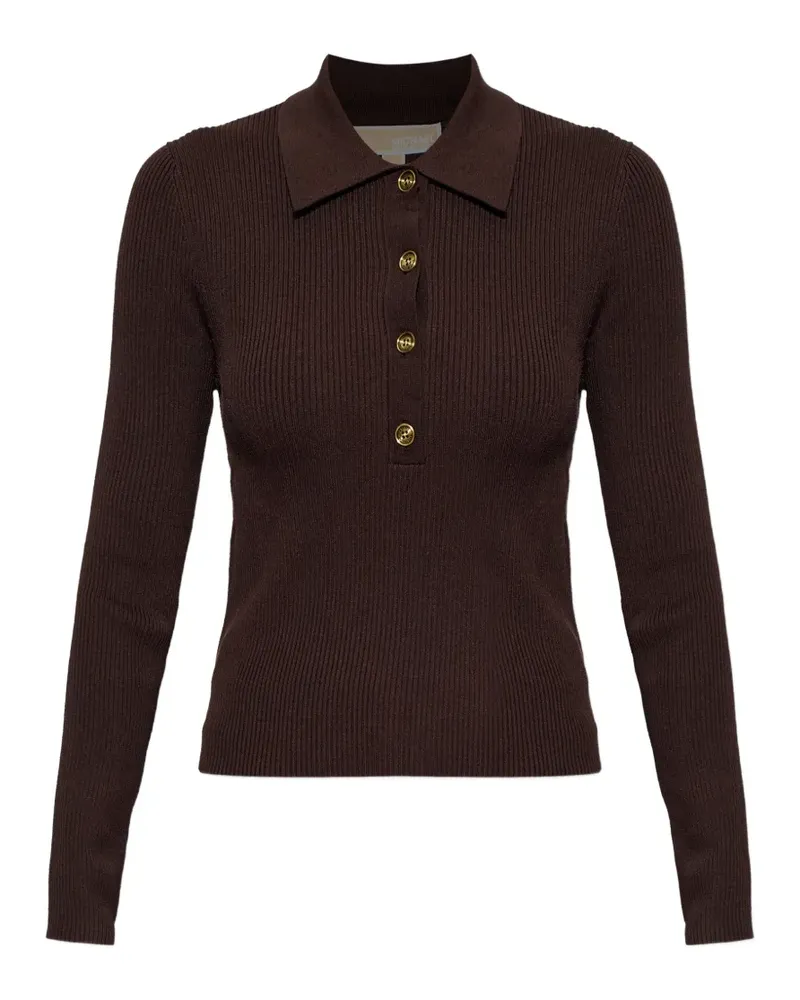 Michael Kors ribbed-knit polo shirt - Braun Braun