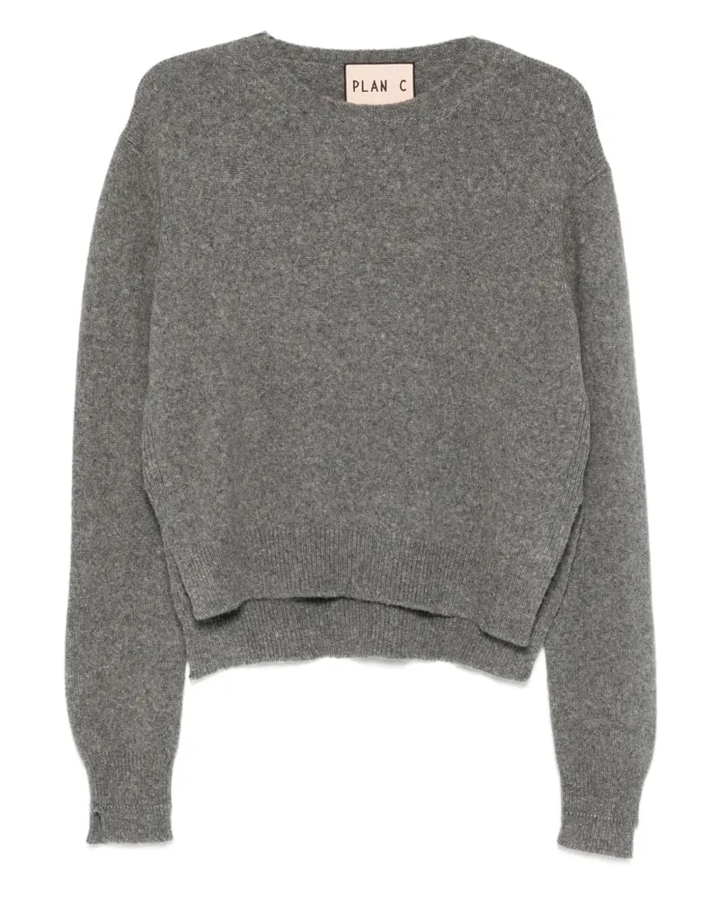 PLAN C Oberteil mit Rundhalsausschnitt - Grau Grau