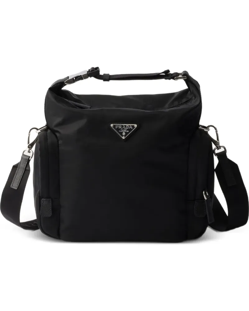 Prada Schultertasche mit Einsätzen aus Re-Nylon - Schwarz Schwarz