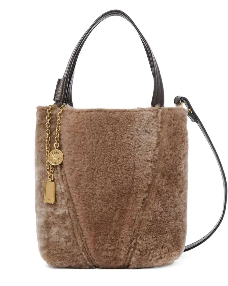 Chloé small shearling tote bag - Braun Braun