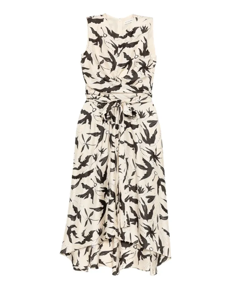 Altuzarra bird-print wrap-style dress - Nude Nude