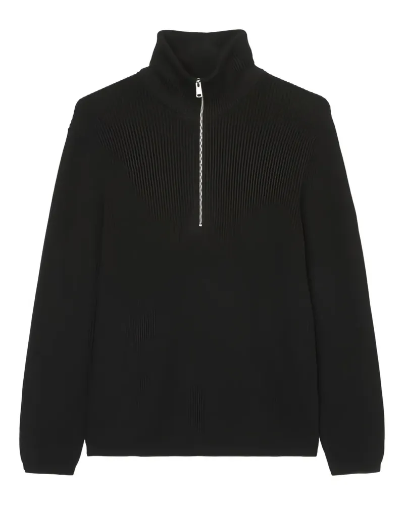 Marc O'Polo Pullover mit kurzem Reißverschluss - Schwarz Schwarz
