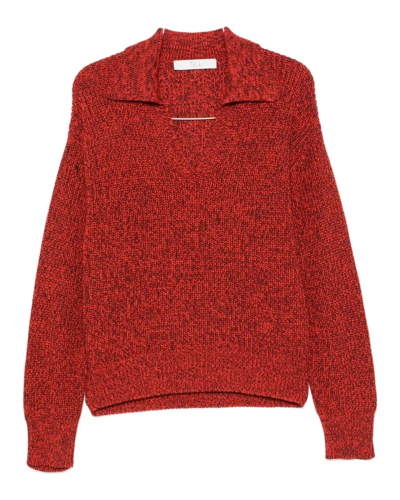 TELA Beni Pullover mit V-Ausschnitt - Rot Rot