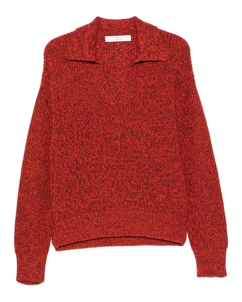 TELA Beni Pullover mit V-Ausschnitt - Rot Rot