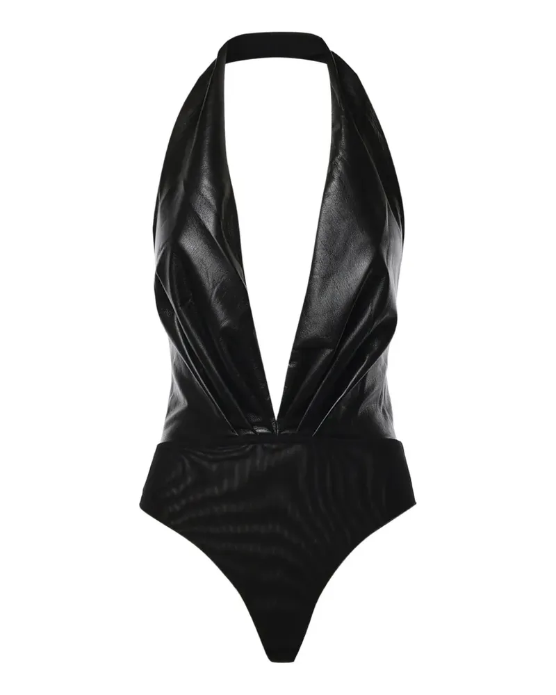 ANDAMANE halterneck plunging bodysuit - Schwarz Schwarz