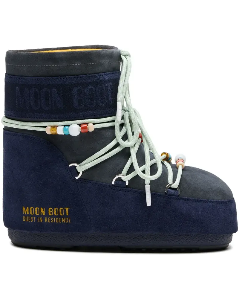 Moon Boot x Guest In Residence Wildlederstiefel mit Perlen - Blau Blau