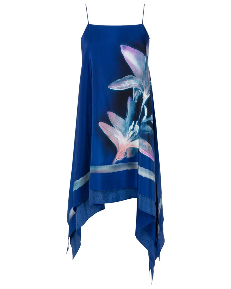 Lenny Niemeyer Seidenkleid mit Blumen-Print - Blau Blau