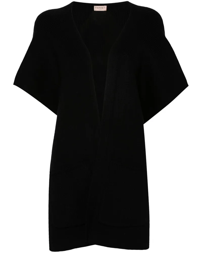 Twin-Set Poncho mit Logo-Stickerei - Schwarz Schwarz