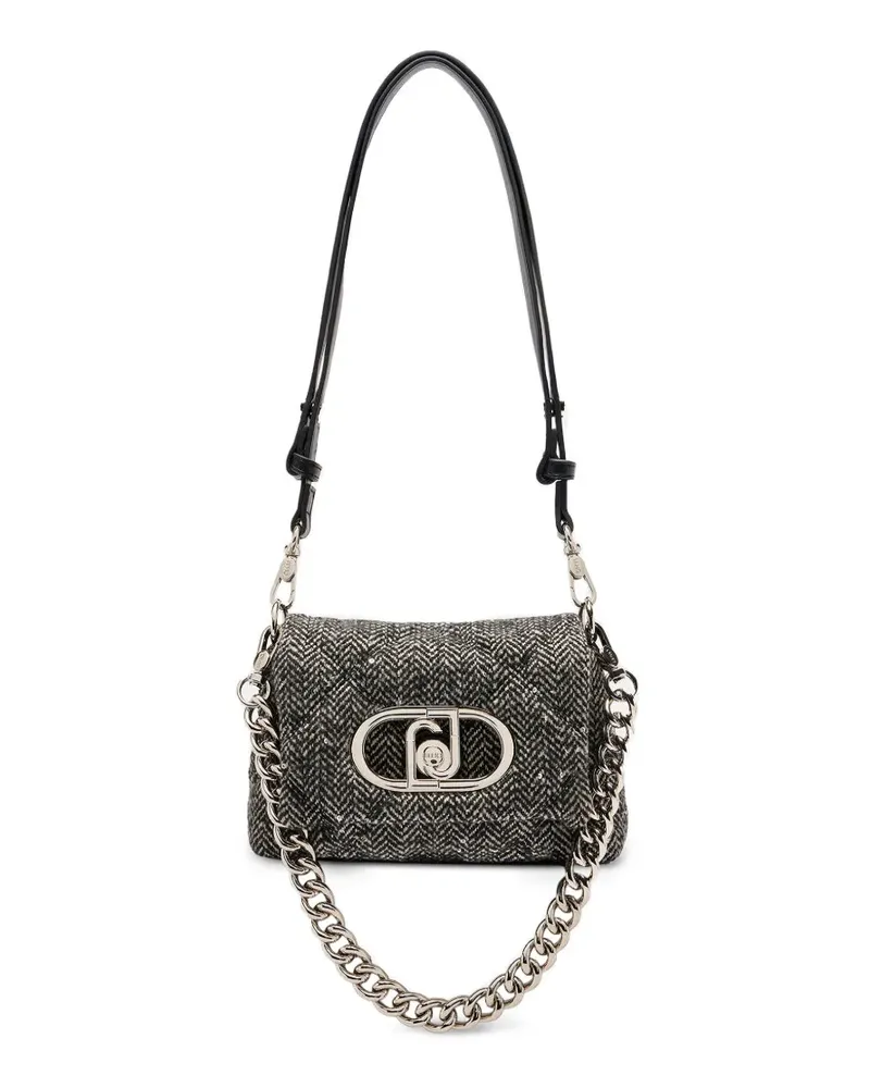 Liu Jo Schultertasche mit Fischgrätenmuster - Schwarz Schwarz