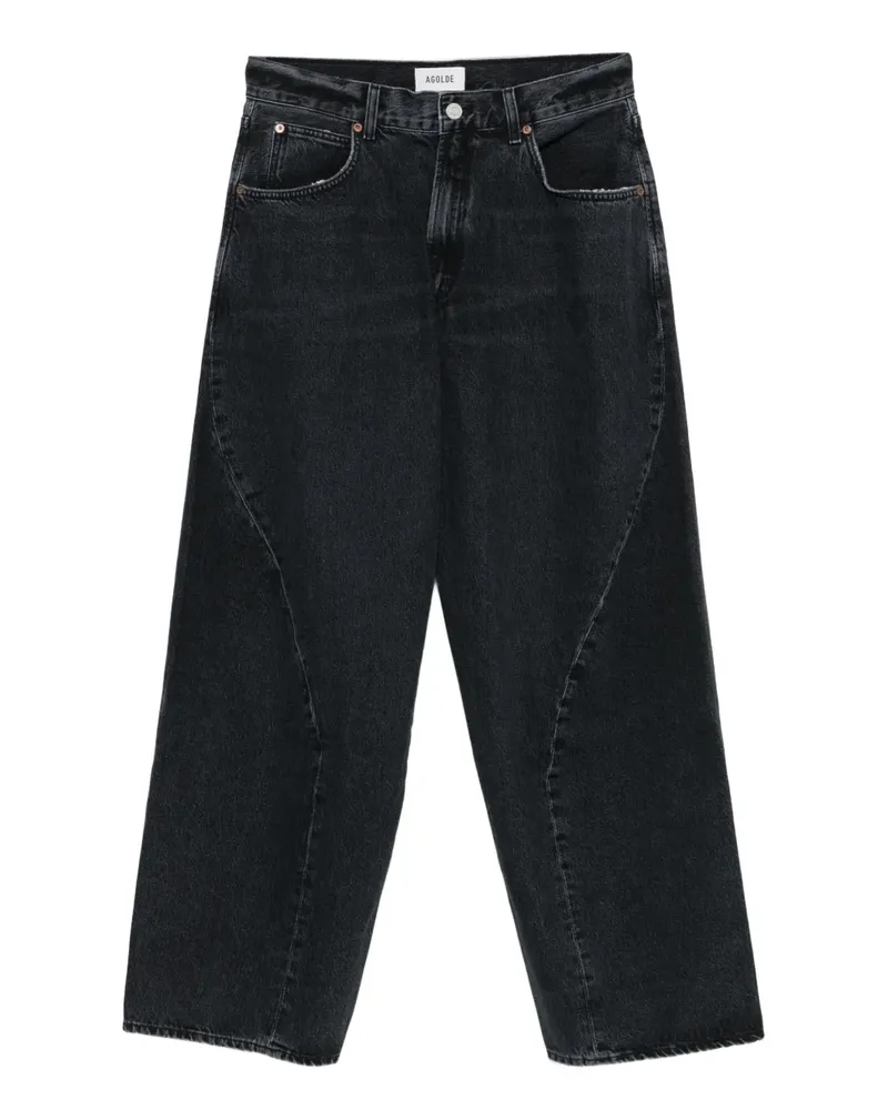 AGOLDE Jeans mit Kontrasteinsätzen - Schwarz Schwarz