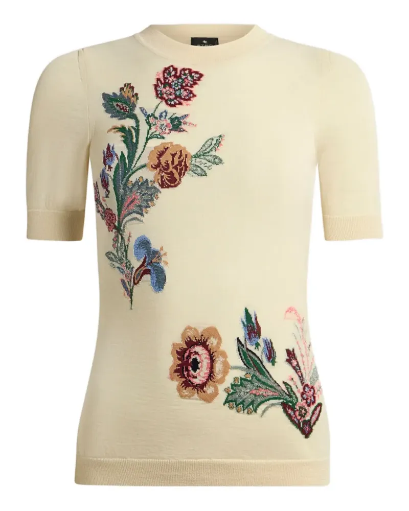 Etro jacquard crew-neck T-shirt - Nude Nude